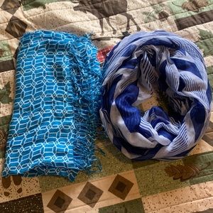Set of 2 Blue Scarves